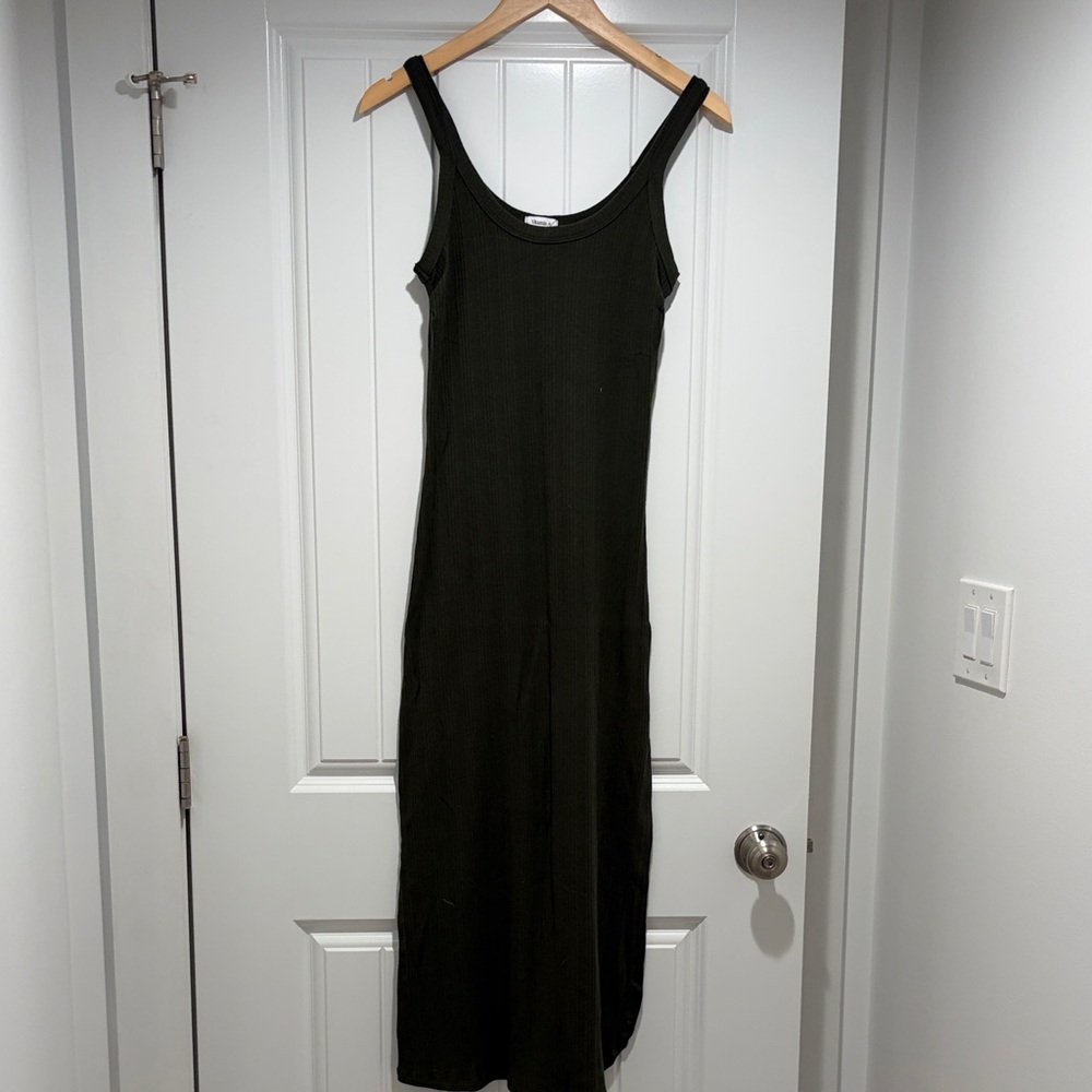 Vitamin A Olive Green Ribbed Maxi Tank Dress